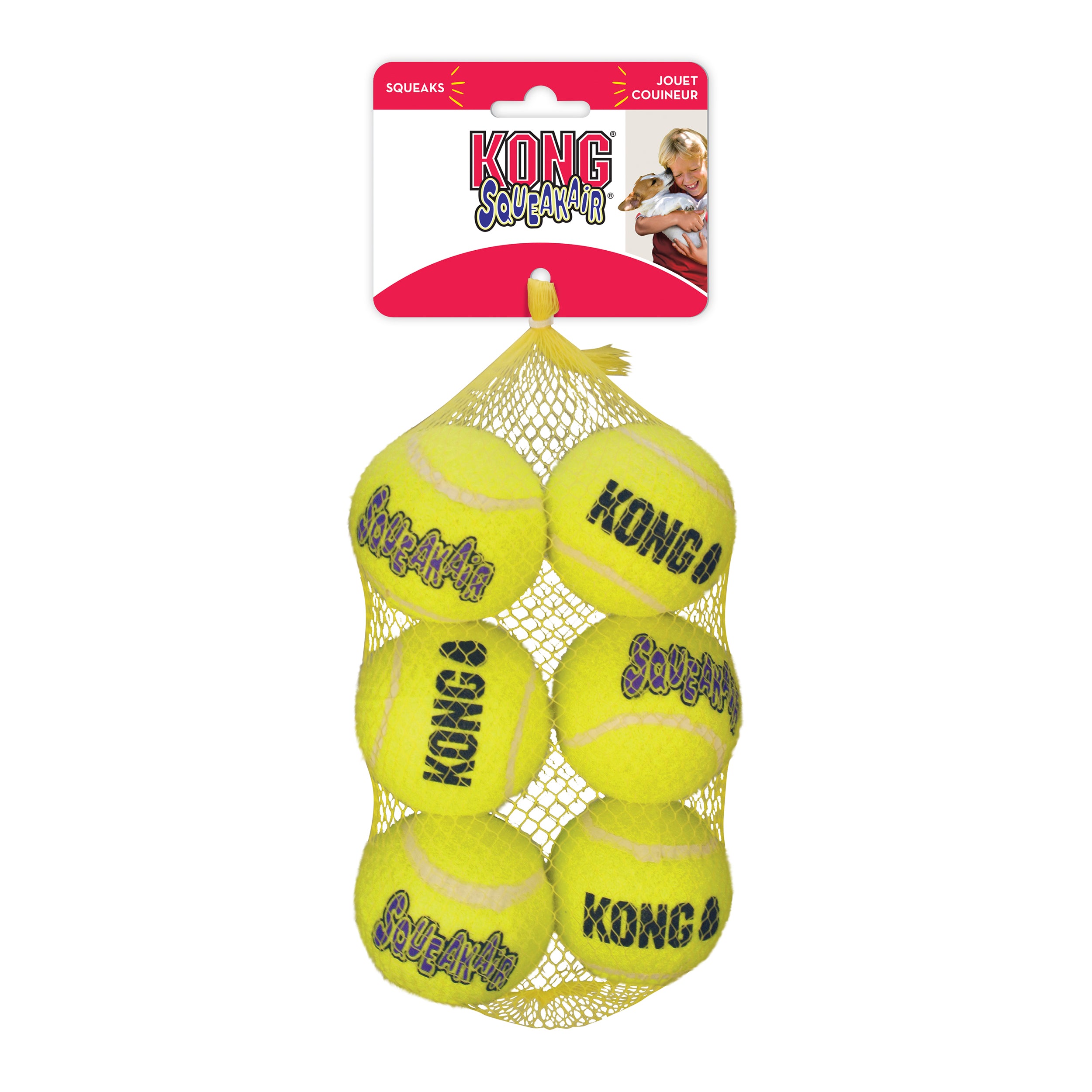 Leksak Squeakair Balls 6p Gul M