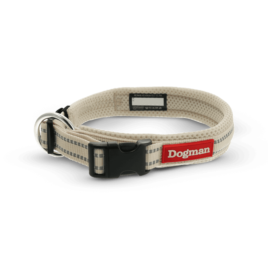 Dogman Air Mesh Vadderat Halsband Beige