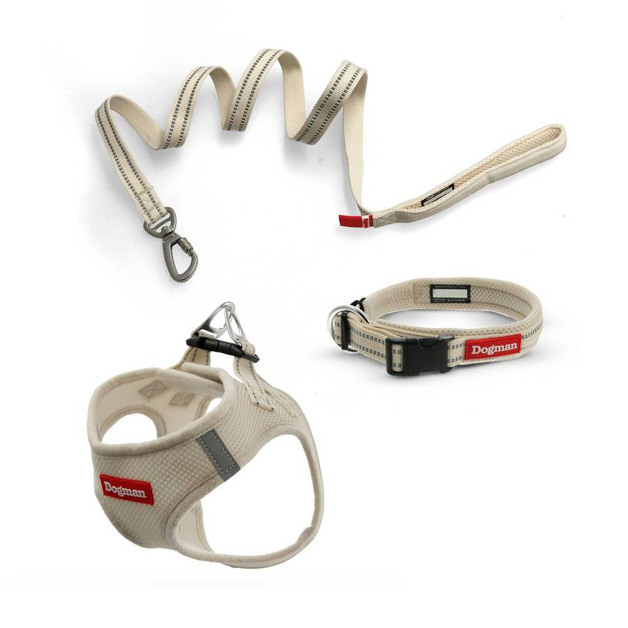 Dogman Air Mesh Vadderat Halsband Beige