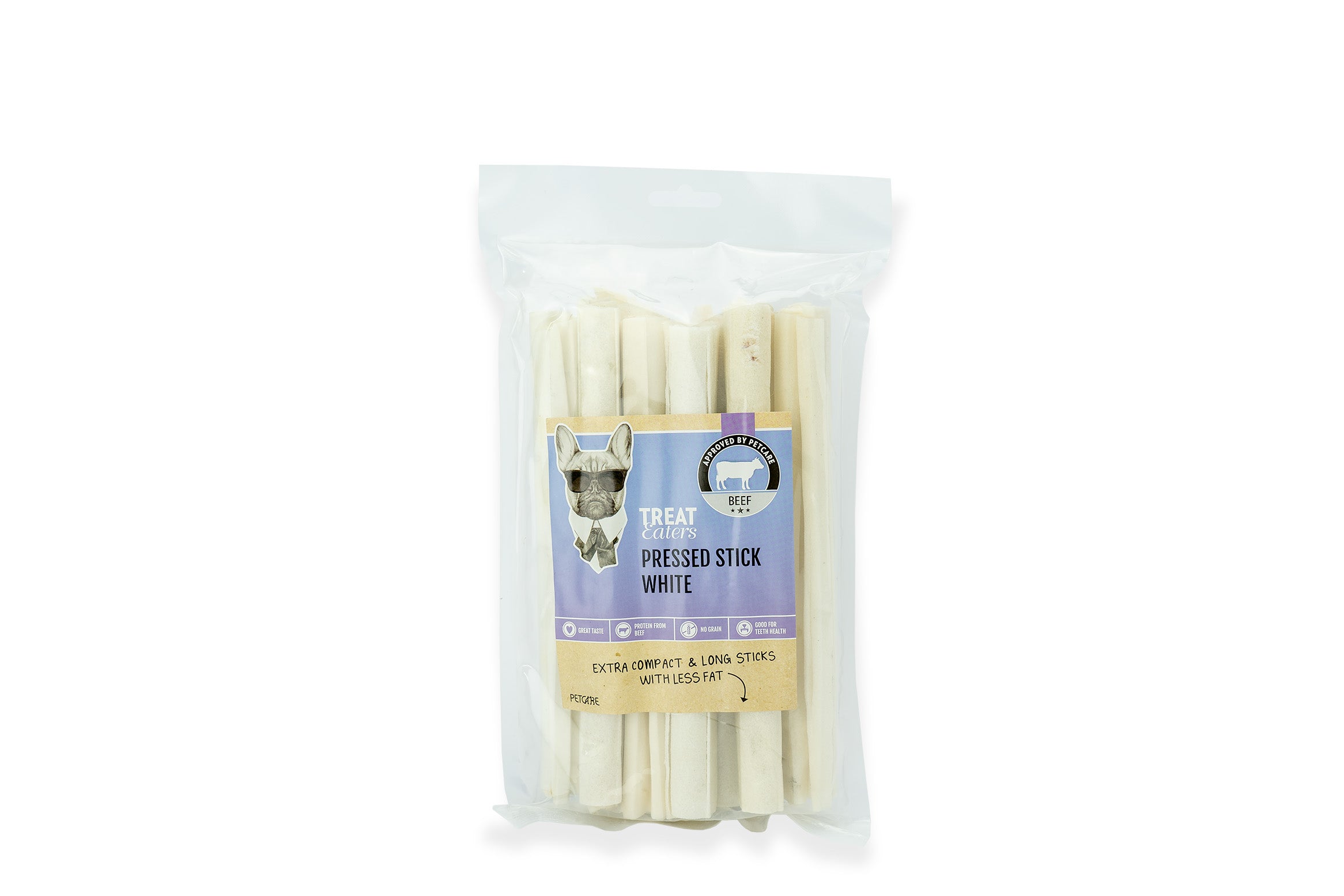 Treateaters Pressed Stick White 20×2 cm, 10 pcs
