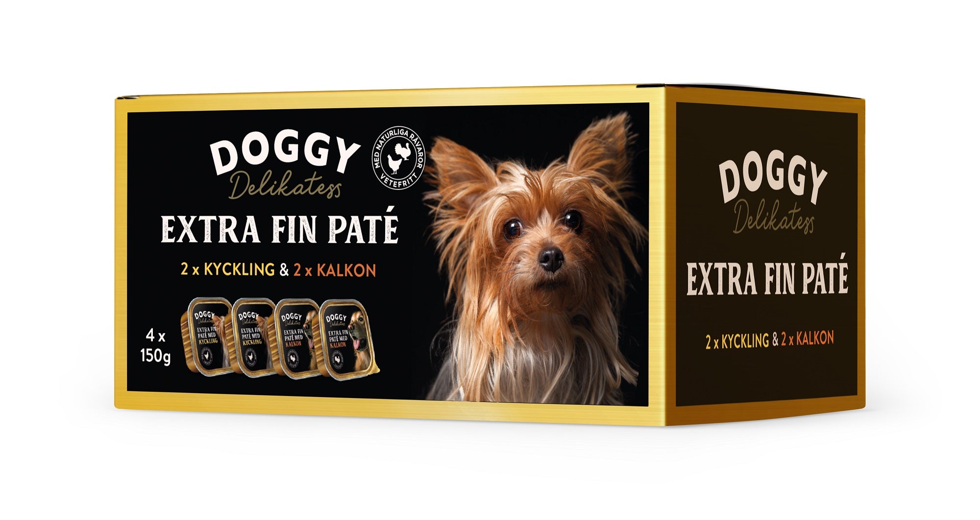 Delikatess Paté Kyckling & Kalkon Våtfoder 4x150g